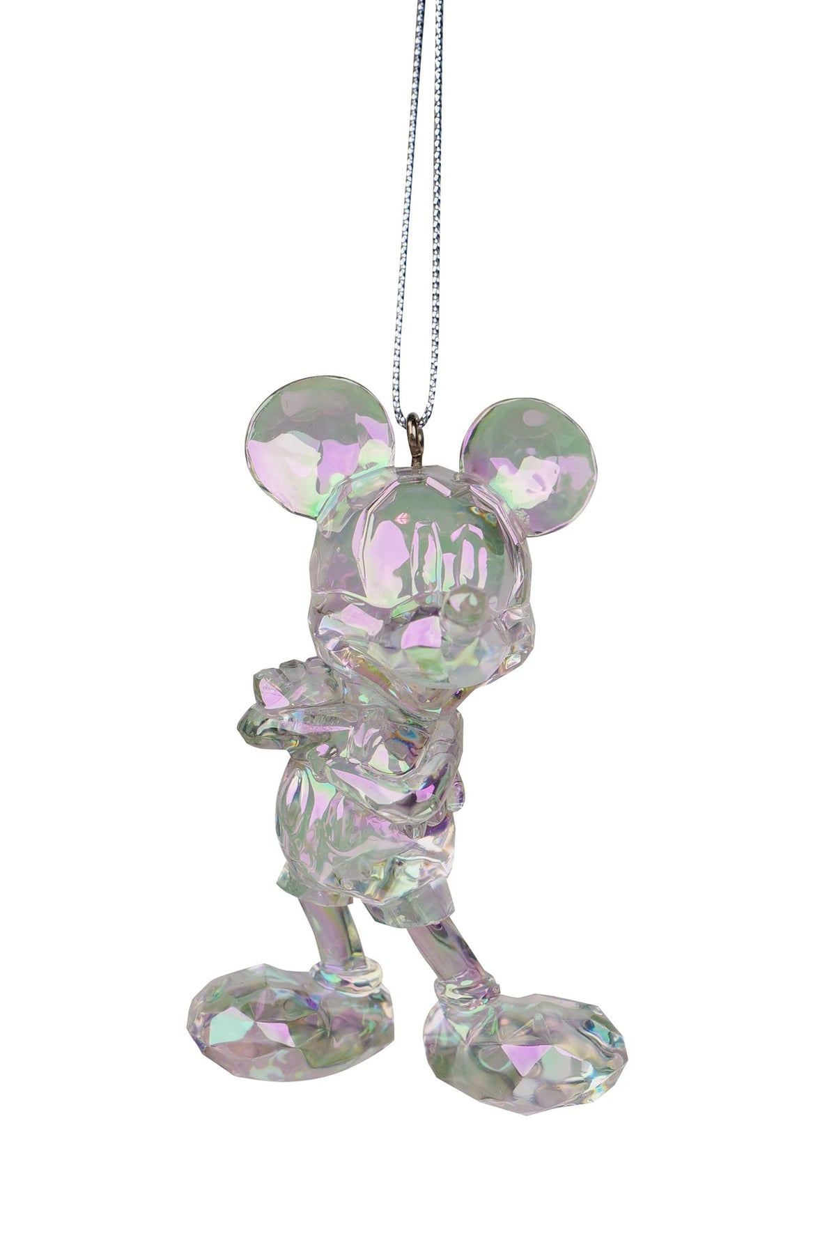 Disney 100 3D Mickey Mouse Iridescent Transparent Clear Christmas Bauble