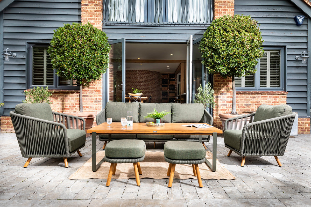 Hartman - Eden 3 Seat Lounge Garden Furniture Set in Moss & Juniper Green Rope