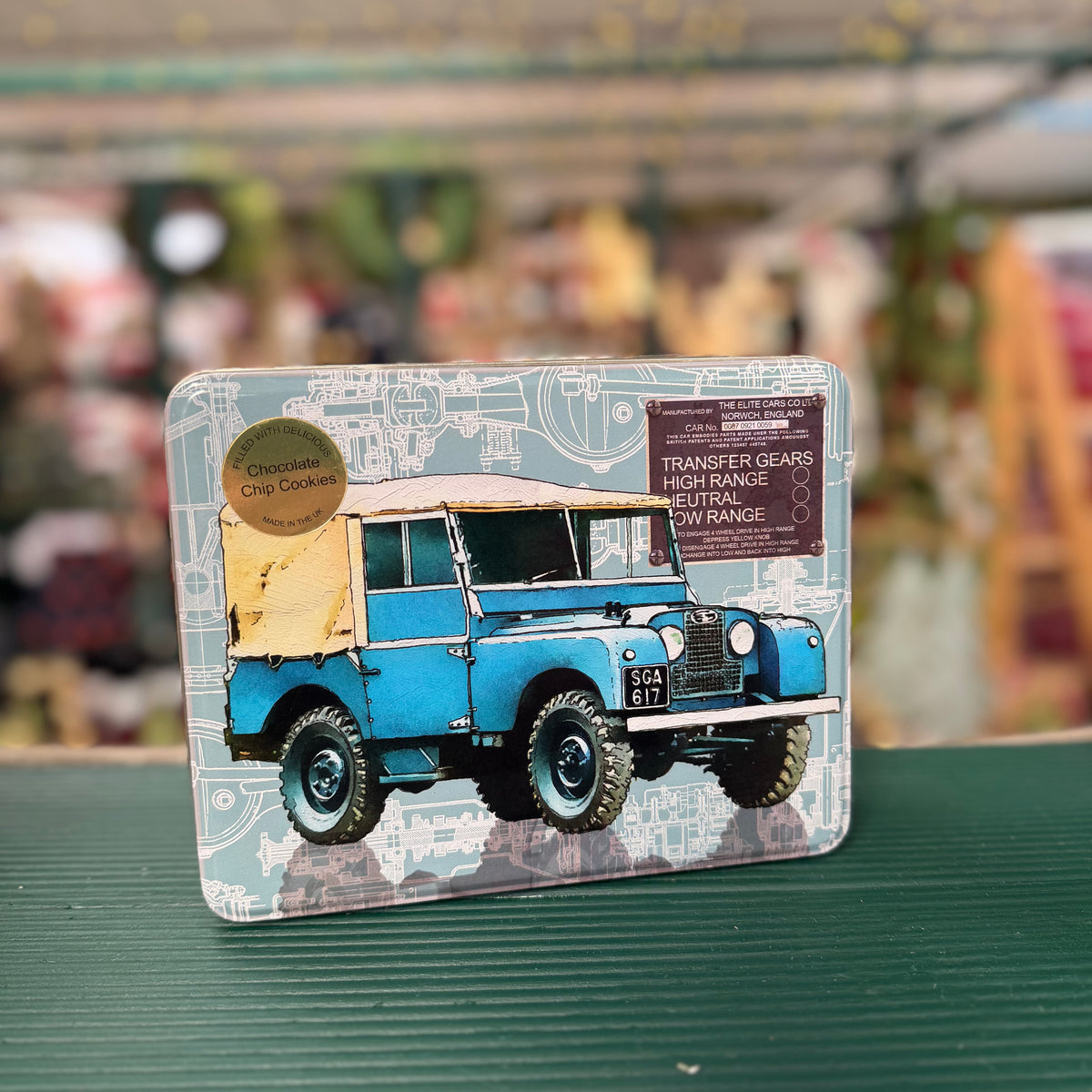 Off Road Deep Rectangular Tin with Chocolate Chip Cookies 320g