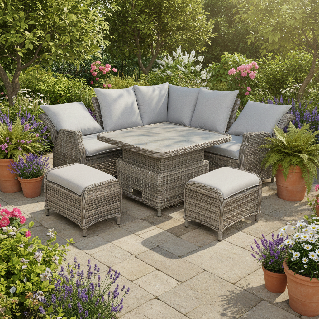 Leisure Grow Florence Compact Modular Dining Set with Adjustable Height Table & Reclining Chairs
