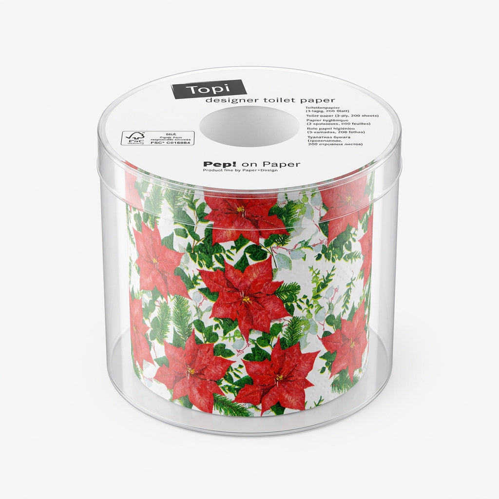Christmas Printed Toilet Roll – Floral Christmas