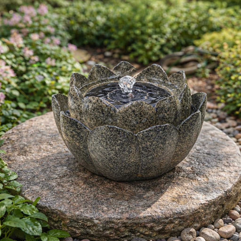 Lumineo Solar Lotus Flower Outdoor Water Feature