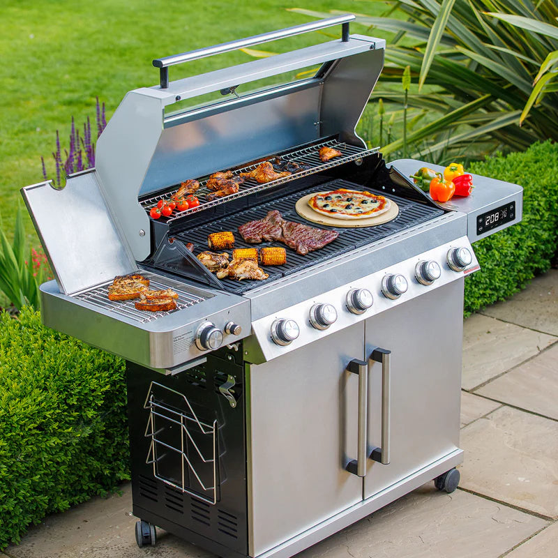Grillstream Gourmet 6 Burner Barbecue Gas Powered Hybrid with Side Bur ...