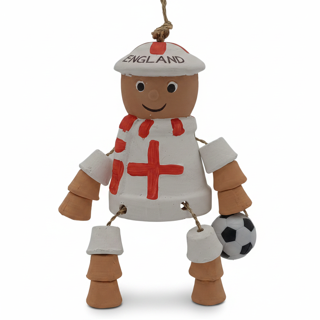 Woodlodge England Football Terracotta Pot Man Garden Ornament