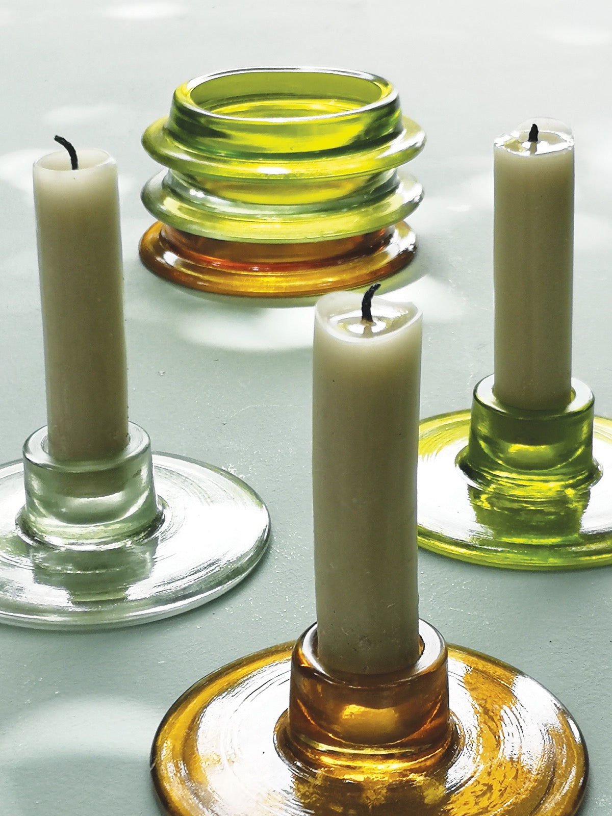 Vichy Rustic Clear Glass Simple Candleholder 10cm