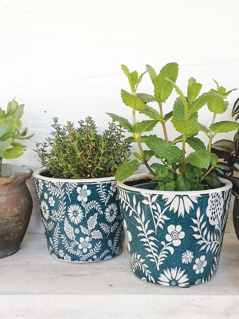 Plant Pot Jaipur Teal 14cm