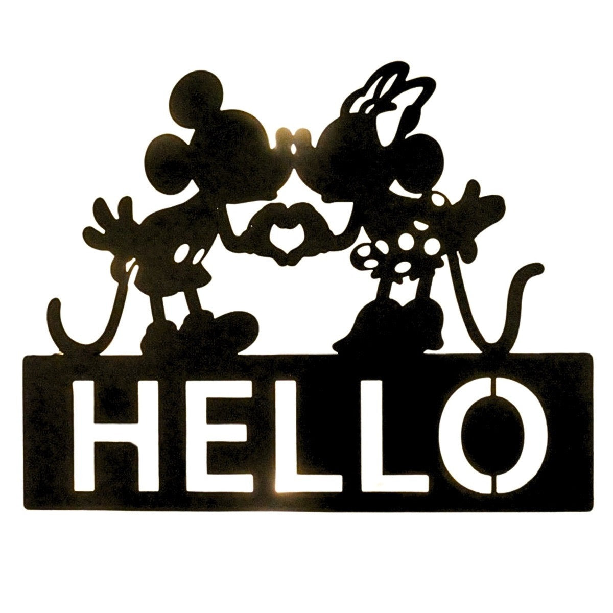 Disney Mickey & Minnie Hello Metal Door Sign with LED Lights ...