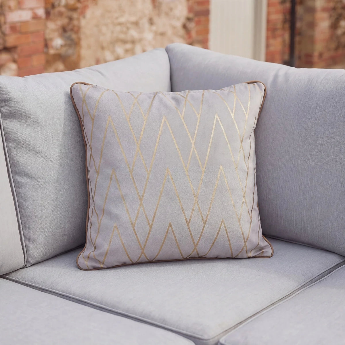 LG Outdoor Square ZigZags Garden Furniture Scatter Cushion - 50cm