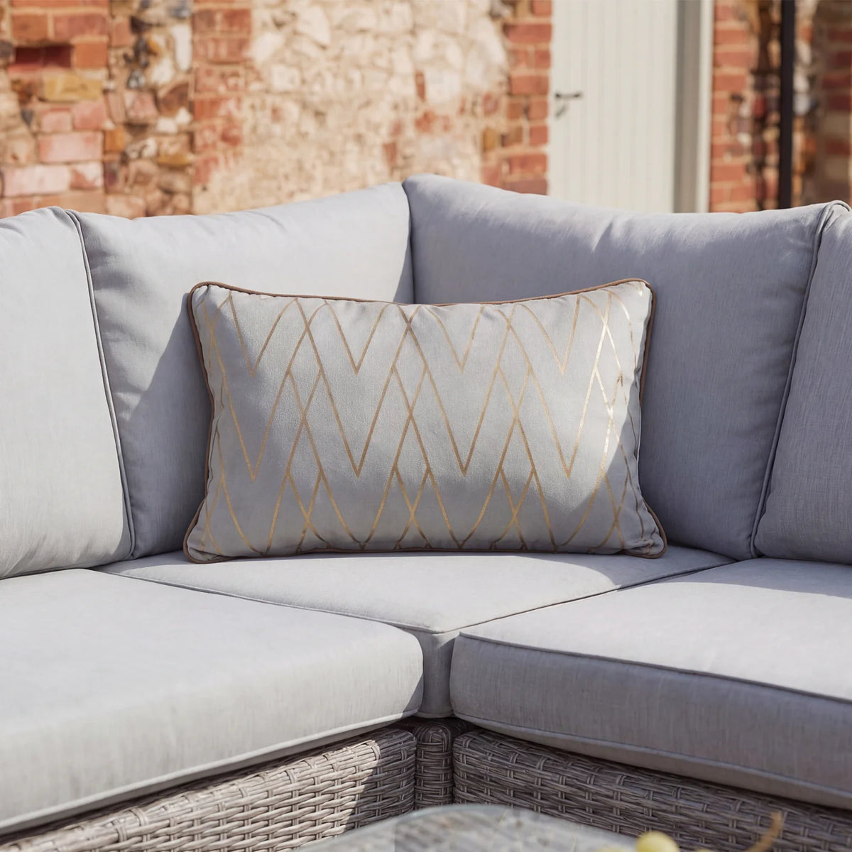 LG Outdoor Rectangular ZigZags Garden Furniture Scatter Cushion - 60cm