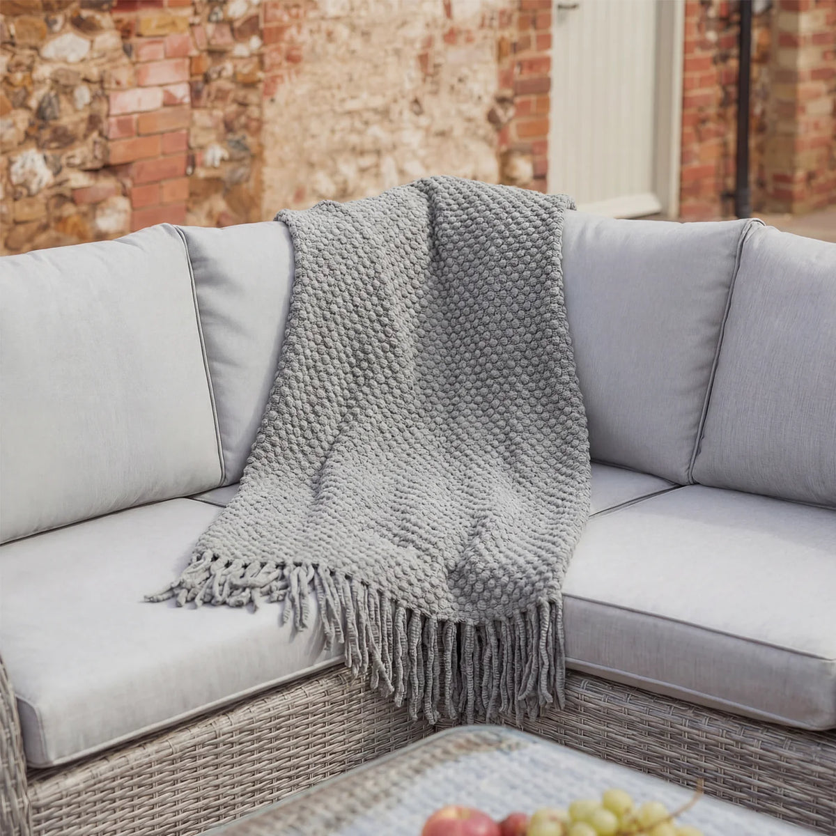 LG Outdoor Mink Grey Kitted Throw