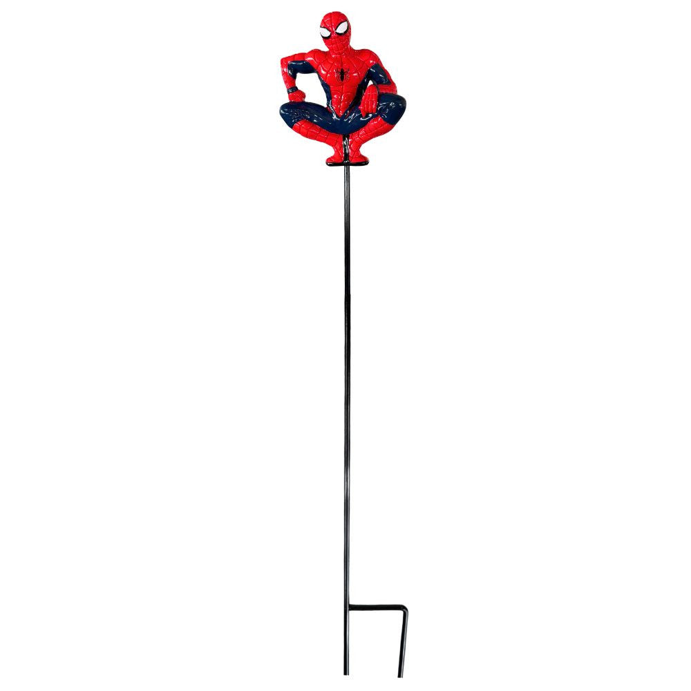 Spider-Man garden stake on a white background