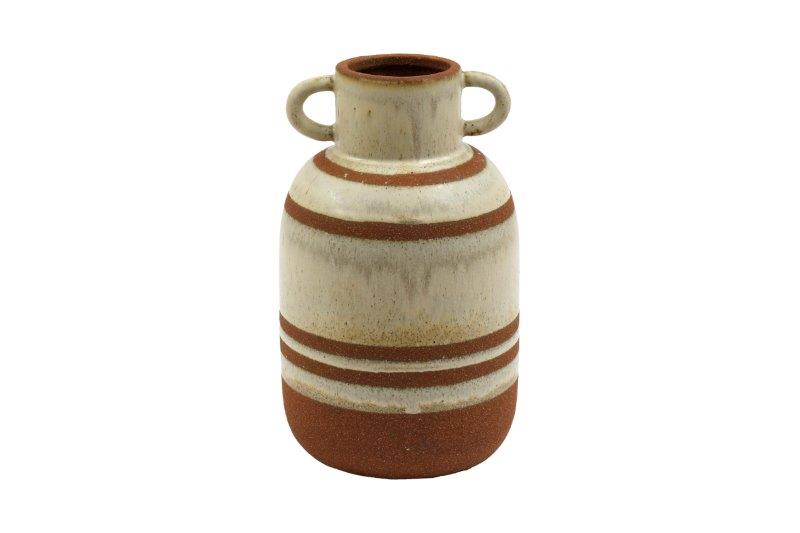Rustic Striped Vase with Handles - Multiple Sizes Available