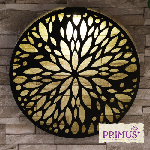 Metal Abstract Flower Solar Wall Panel