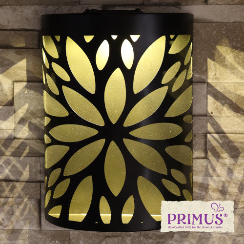 Small Metal Curved Abstract Flower Solar Wall Panel