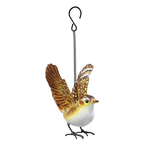 Small Metal Hanging Wren Garden Ornament