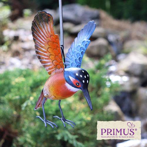Small Metal Hanging Kingfisher Garden Ornament