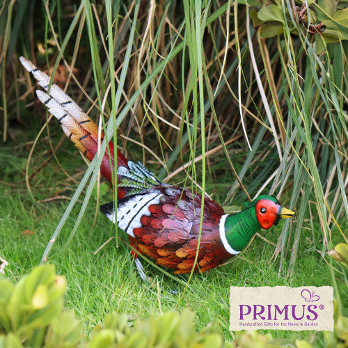 Metal Striding Pheasant Garden Ornament