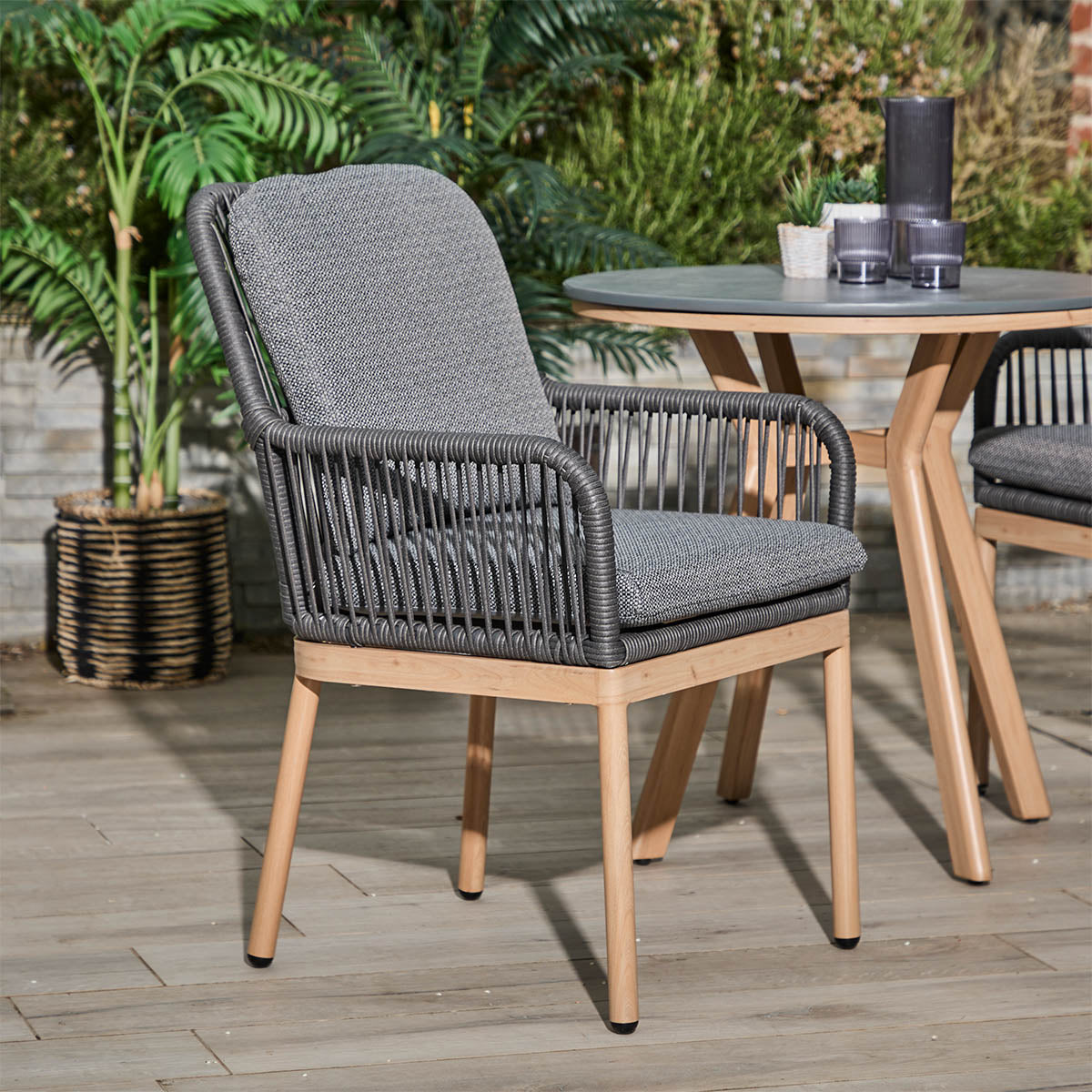Leisure Grow Peru 2 Seat Bistro Set | Rope Garden Bistro Table Set ...