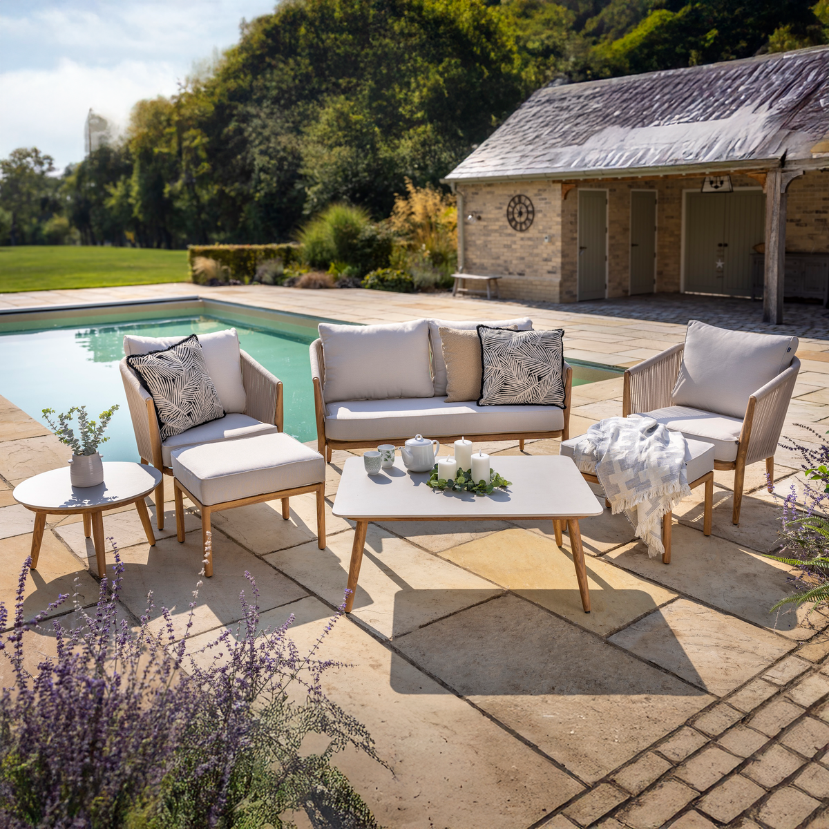 Hartman - Portico 2 Seat Lounge Garden Furniture Set with FREE Side Table
