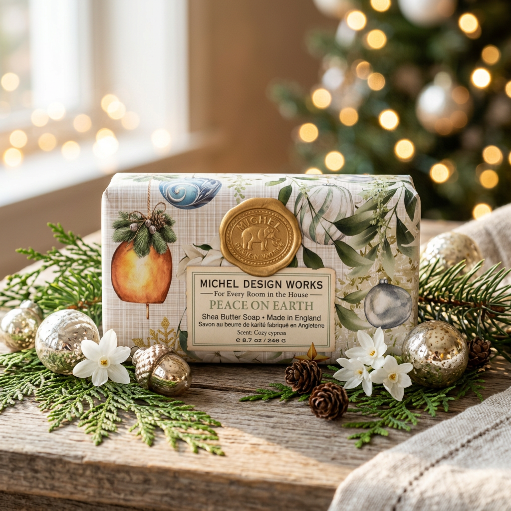 Peace on Earth Christmas Bath Soap Bar by Michel Design Works - 246g