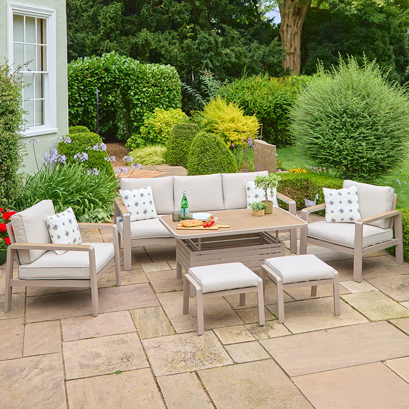 Leisure Grow - Sorrento Lounge Dining Set with Height Adjustable Table