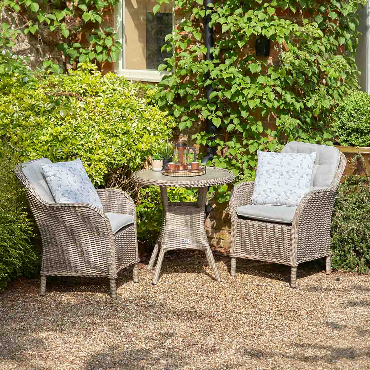 Leisure Grow - St Tropez Sand 2 Seat Bistro Set with 70cm Round Table