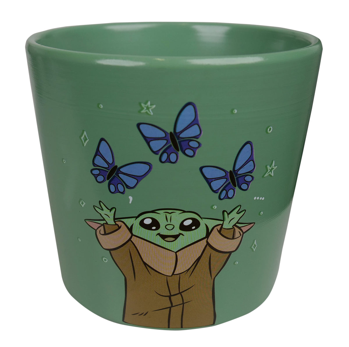 Disney Star Wars GROGU Baby Yoda with Butterflies Green Medium House Plant Pot