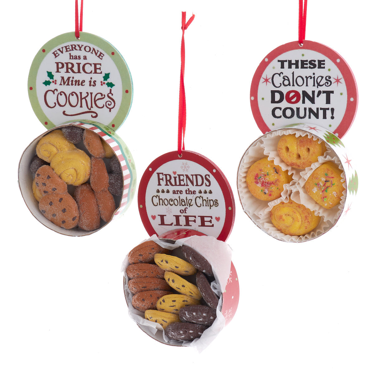 Clay-dough Christmas Cookie Box Bauble with Saying