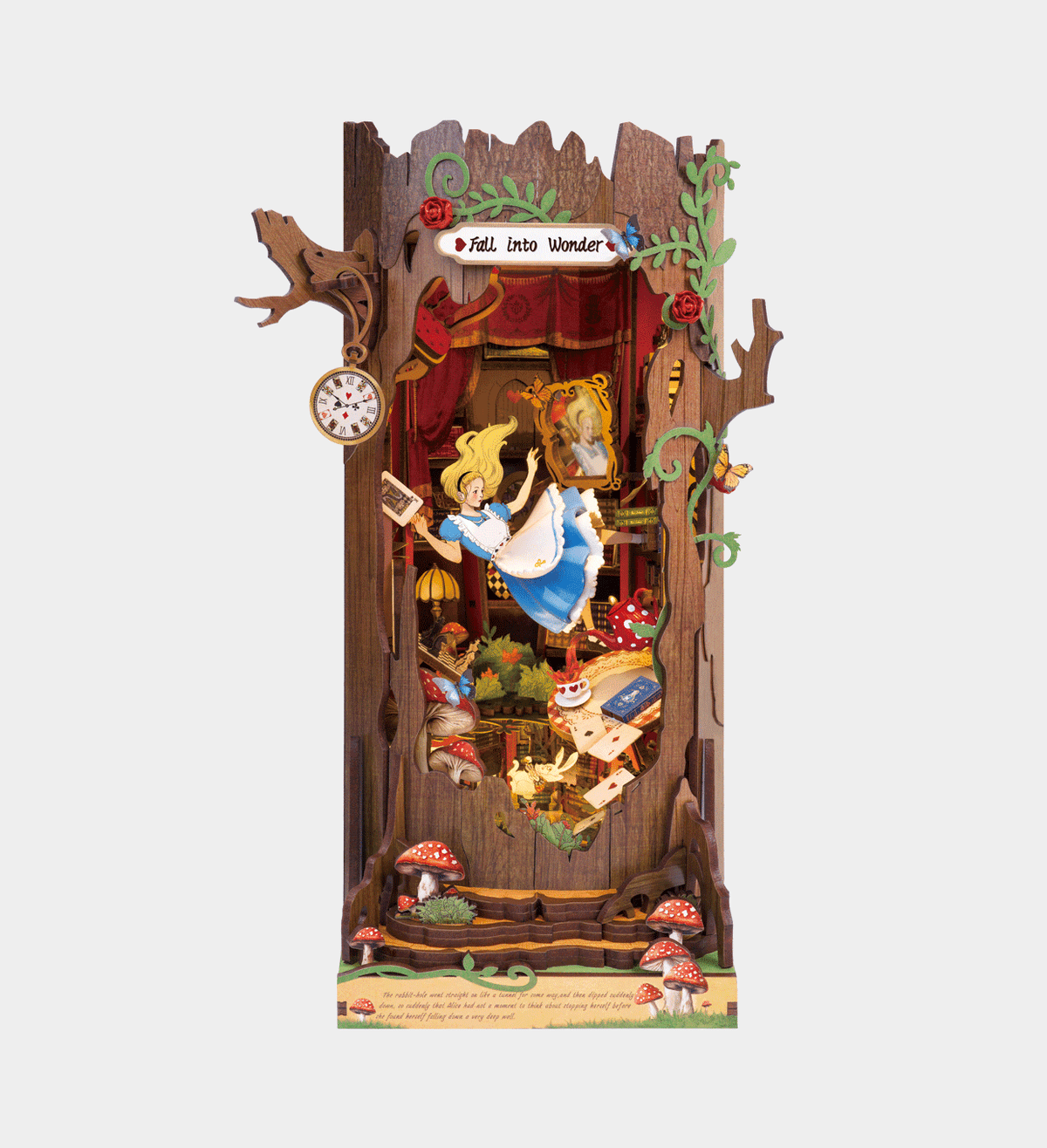 Rolife Fall into Wonder Book Nook DIY Wooden Model Kit with LED Light