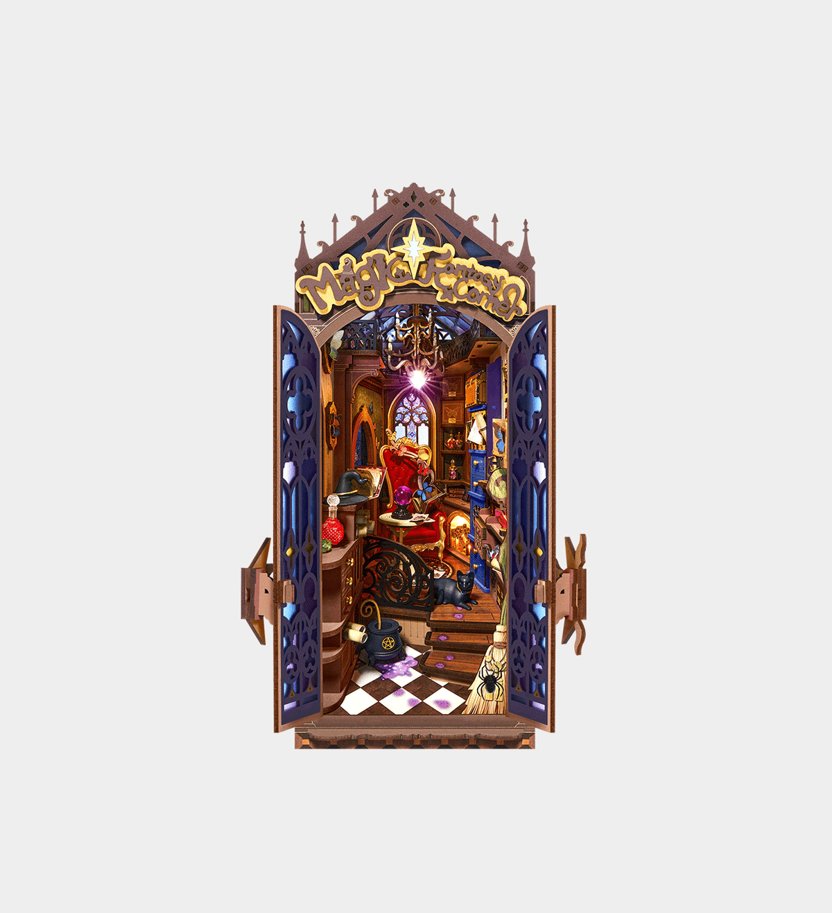Rolife Magic Fantasy Corner DIY Book Nook Model Kit with LED Light