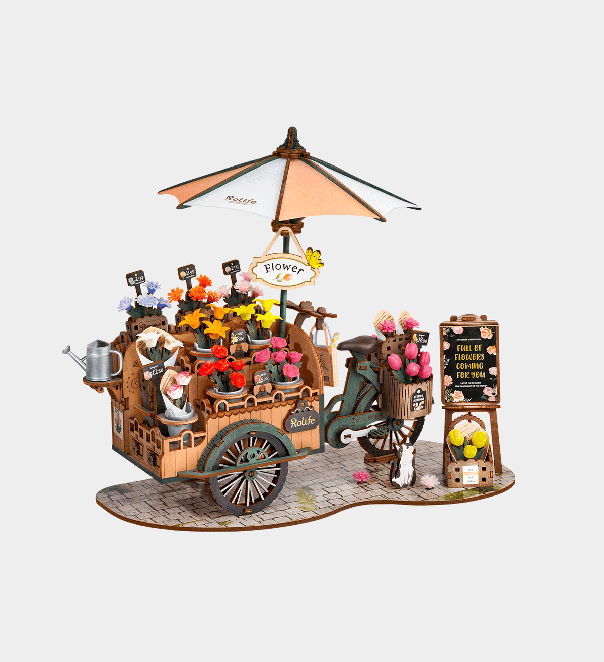 Rolife Blossom Cart DIY 3D Wooden Puzzle