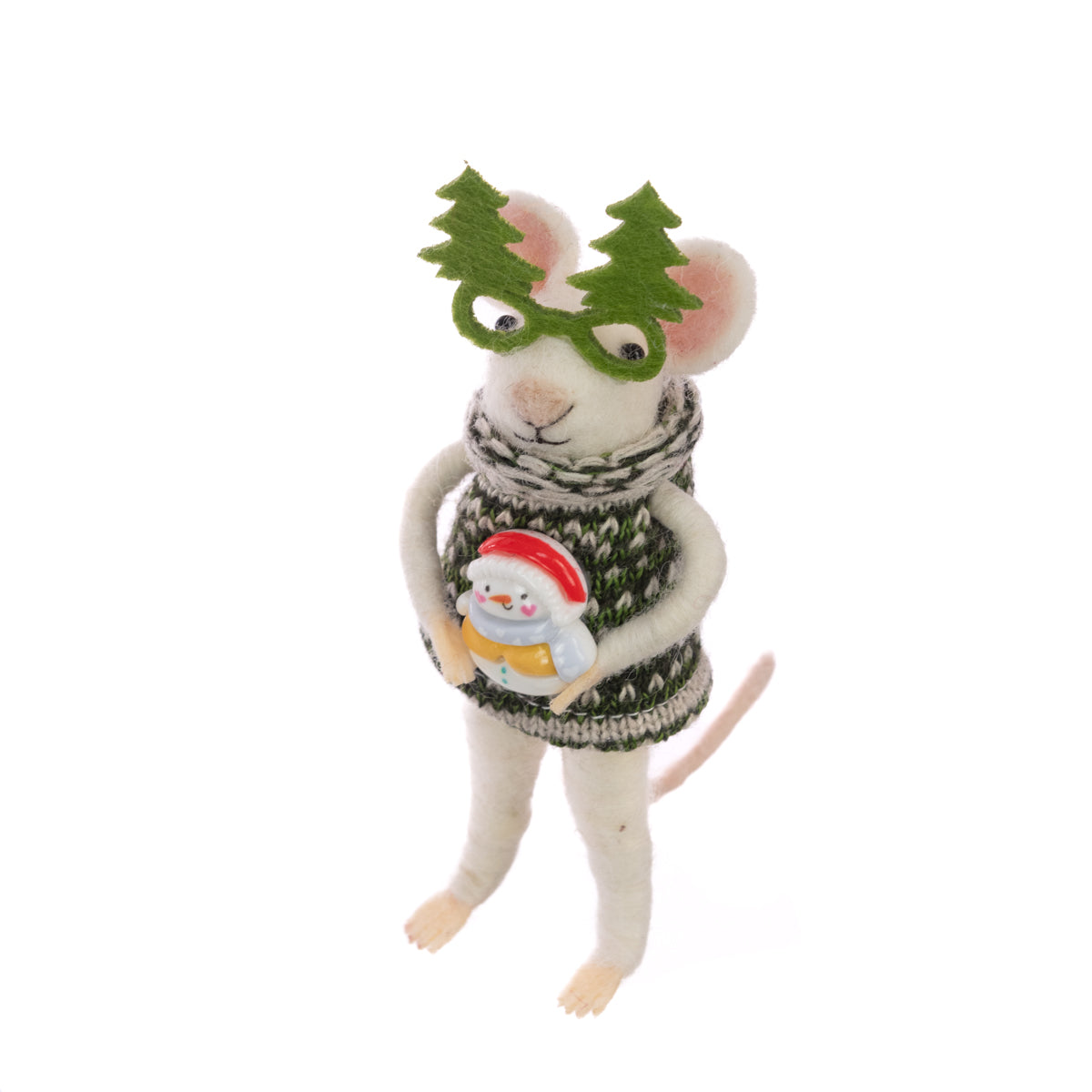 Felt Christmas Mouse in Novelty Glasses Ornament – Southwood Garden Centre