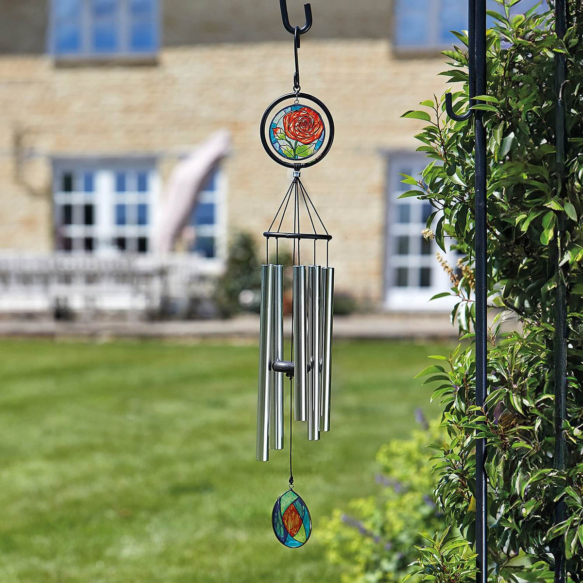 89cm X-Large Glass Rose Windchime