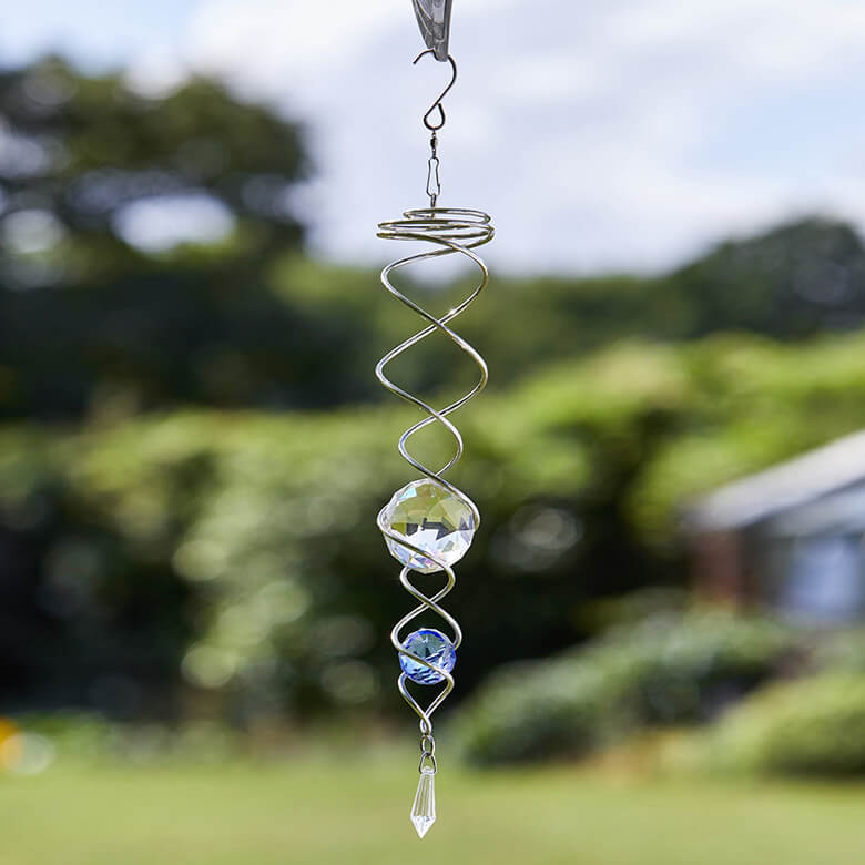 Blue Spinning Double Helix- Wind Decoration