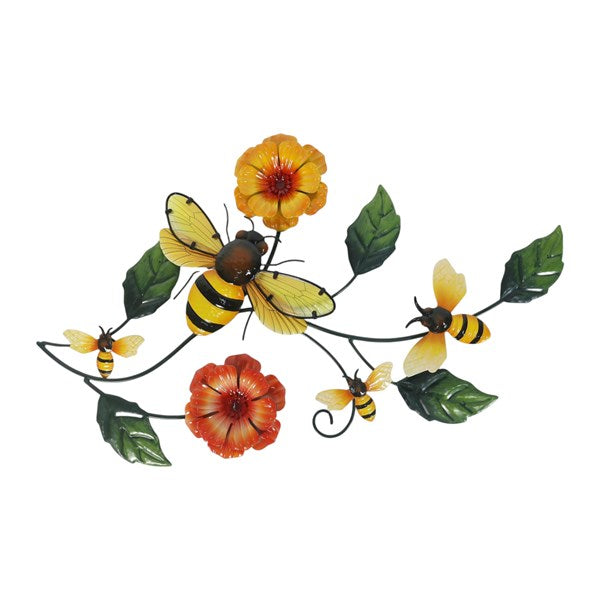 Floral Bee Wall Decor 61x36cm