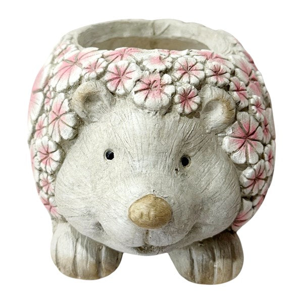 Pink Floral Hedgehog Planter 29x21cm