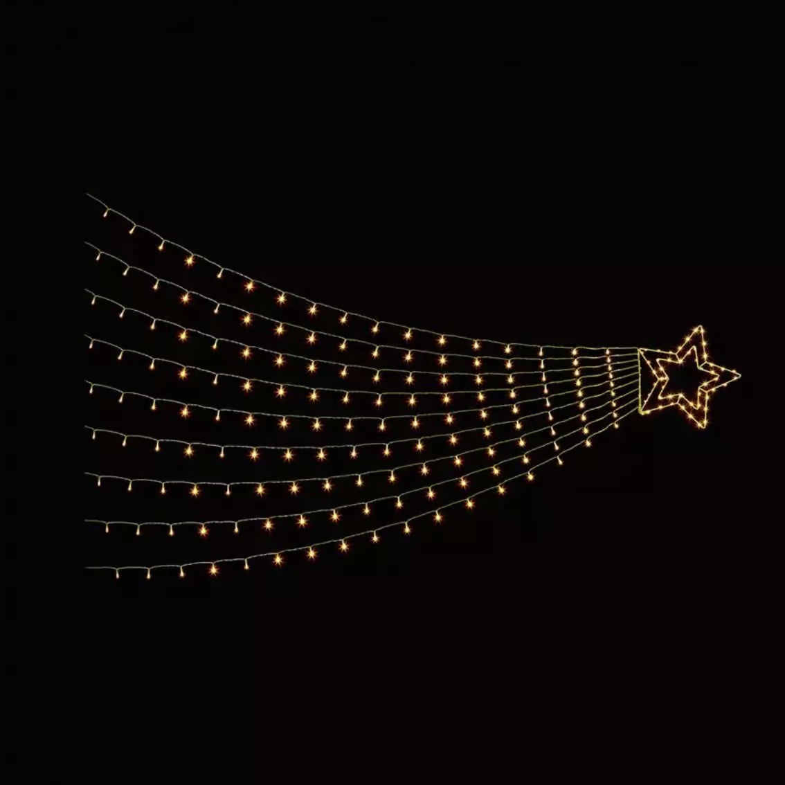 Premier 3m Light up Warm White Outdoor Shooting Star Christmas Tree - 320 LEDs