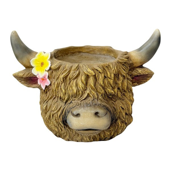Highland Cow Head Planter 41cm