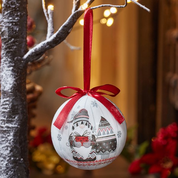 Vintage GonkMas Christmas Gonk Bauble on Ribbon - Single