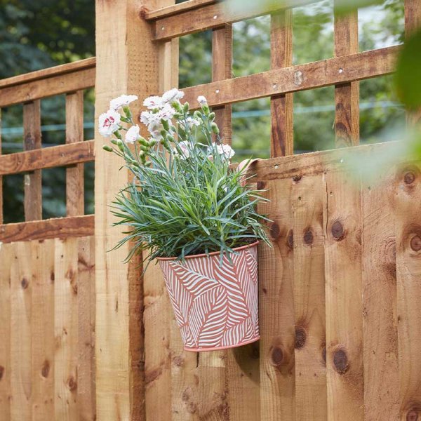 Terracotta Fern 6in Fence & Balcony Hanging Plant Pot