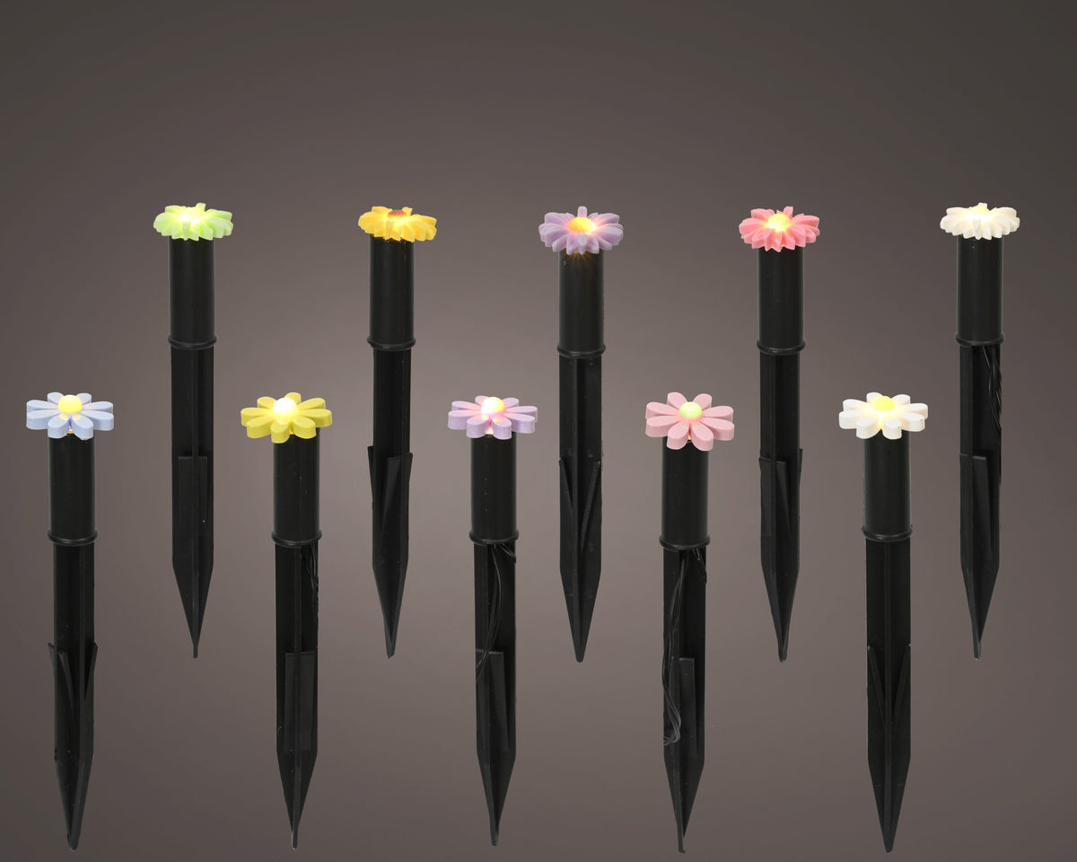 Lumineo Colourful Flower Solar Planter Stake Lights