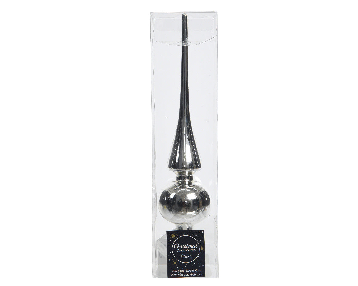 Silver Glass Tree Topper