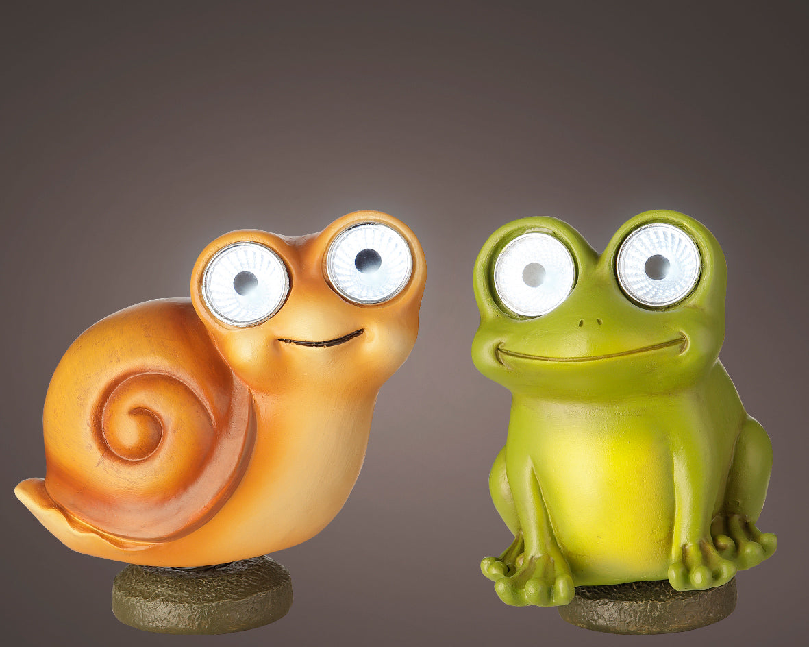 Solar Powered Bright Eye Animal Frog or Snail