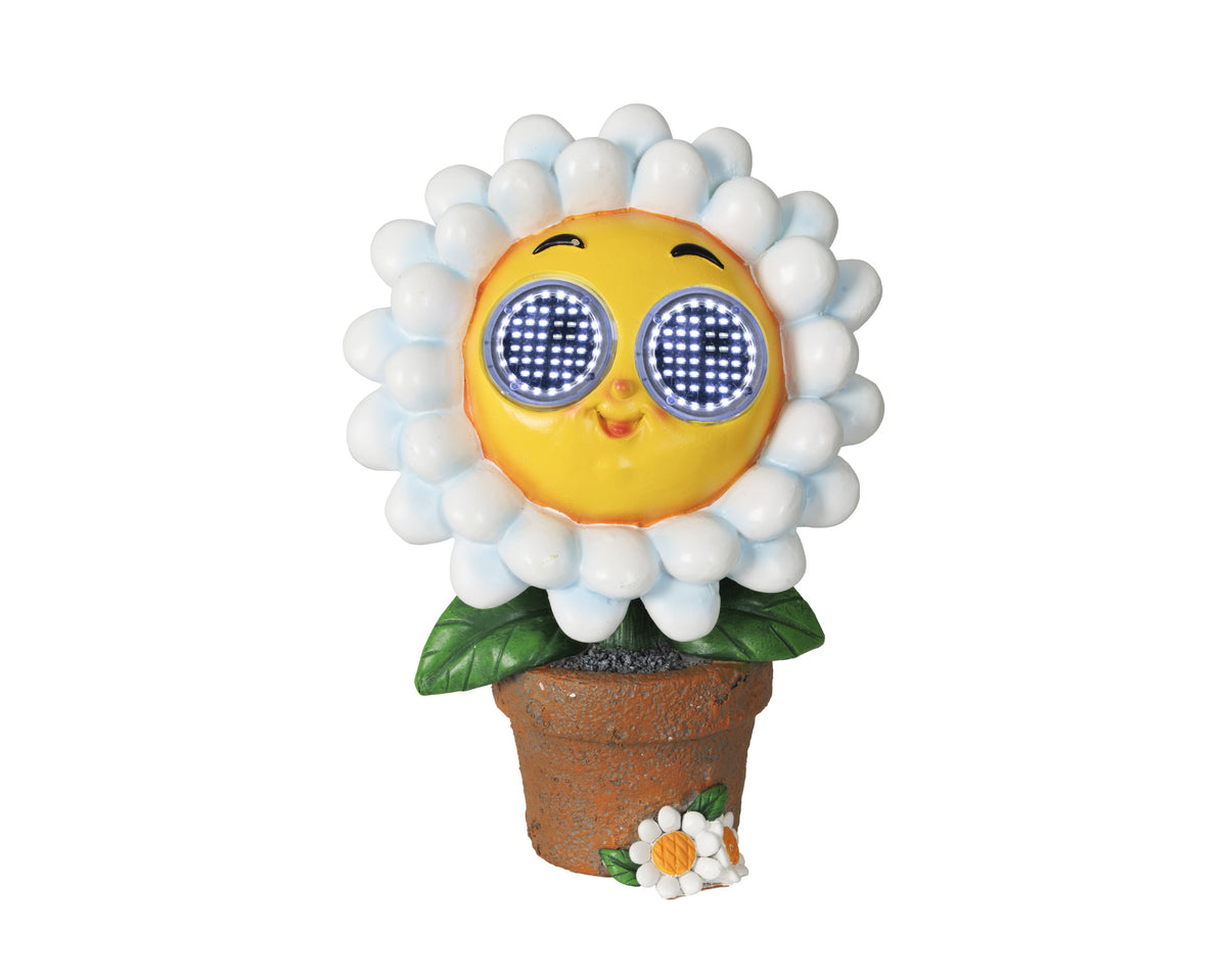Lumineo -  Solar Light Up Moving Eyes Potted Daisy Garden Ornament