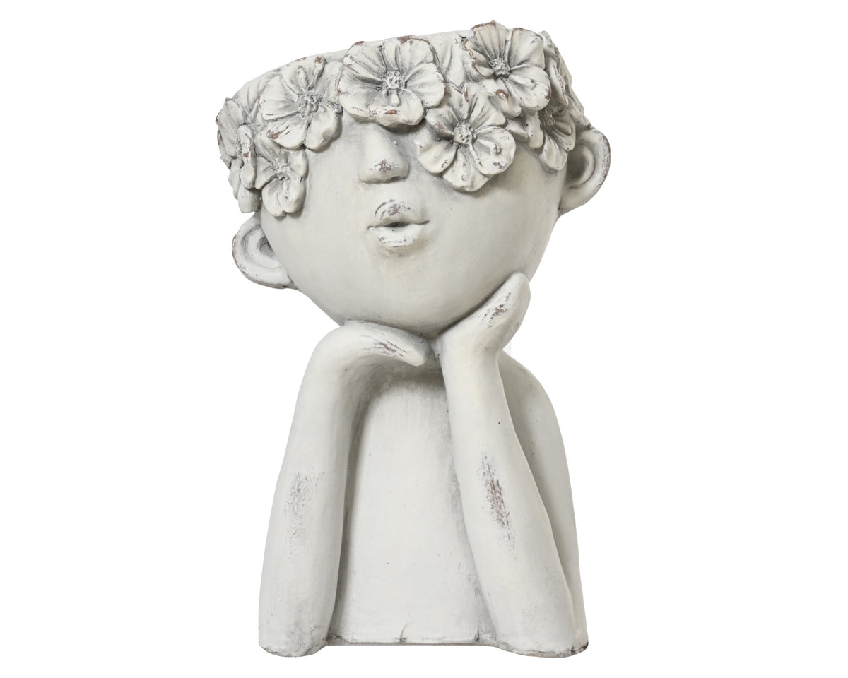 Flower Child Stone Look Outdoor Planter 29cm