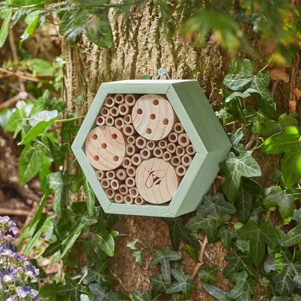 Mason Bee Wooden HexBox Insect House