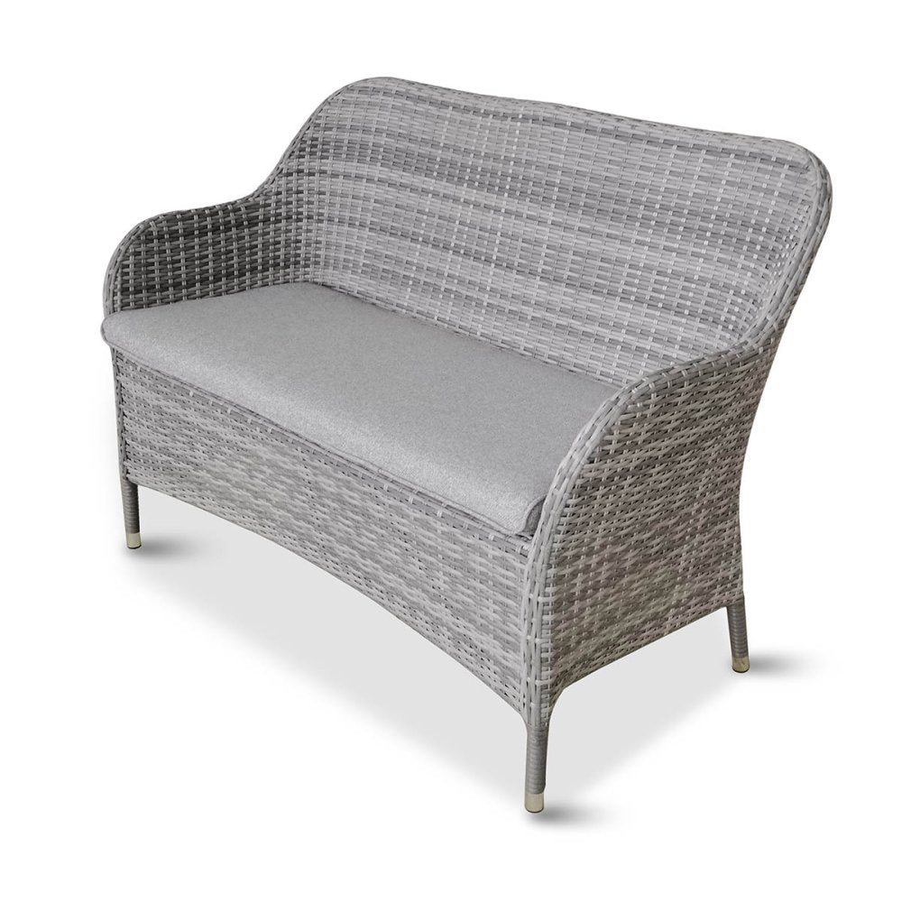 Leisure Grow - Monte Carlo Stone 2 Seat Rattan Bench - Stone Grey ...