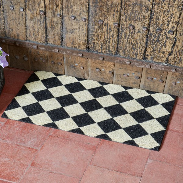Black & White Diamond Decoir Door Mat - 45x75cm