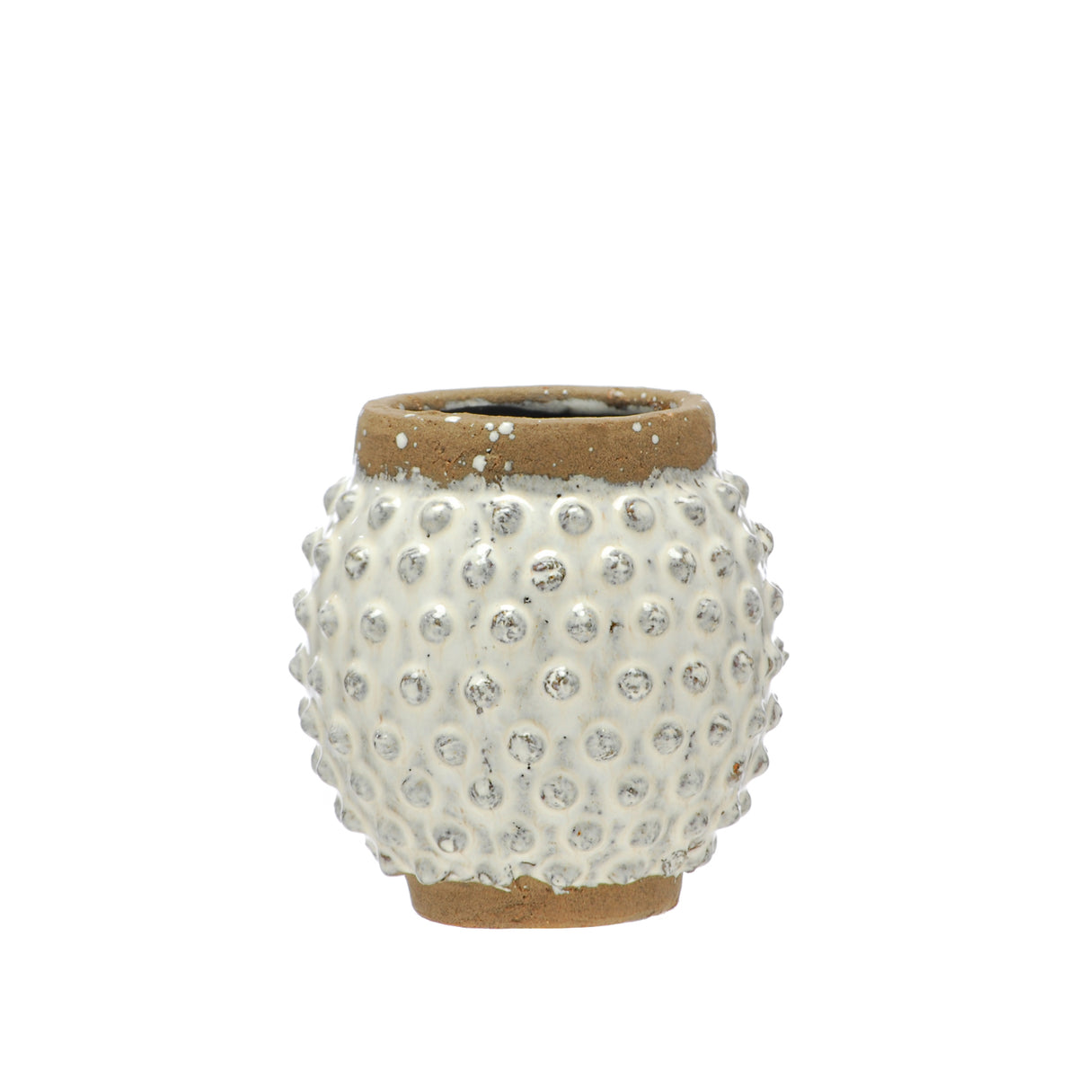 White Spotted Textured Vase