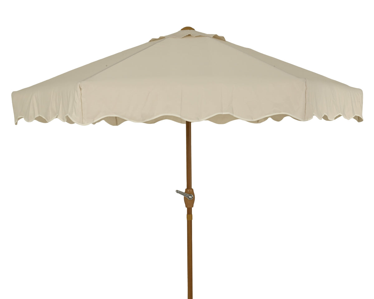 Warm White Outdoor Polyester Parasol 222cm